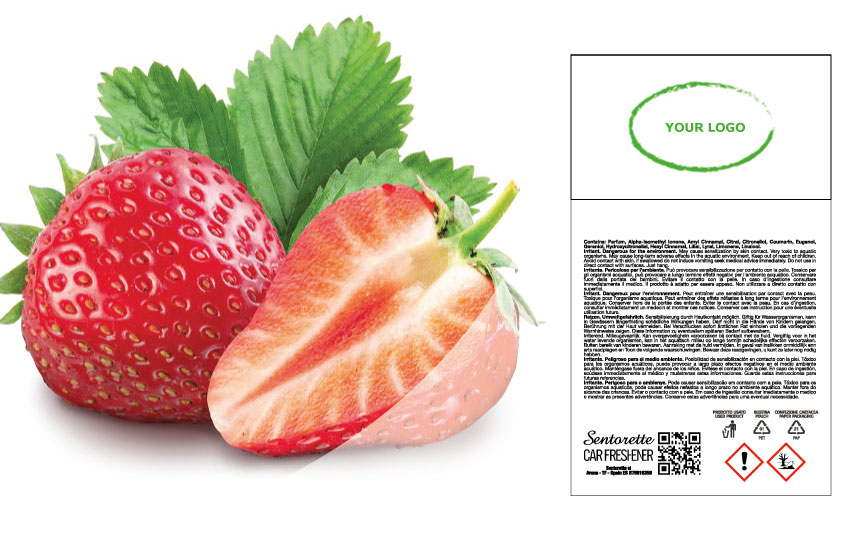 File packaging per profumatore auto personalizzato essenza: Fragola